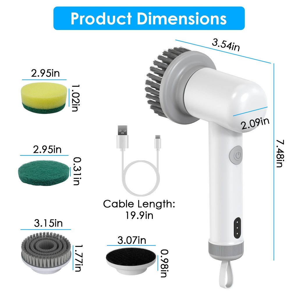 Brosse Nettoyante Portative Sans Fil — Cuisine, Vaisselle & Salle de Bain