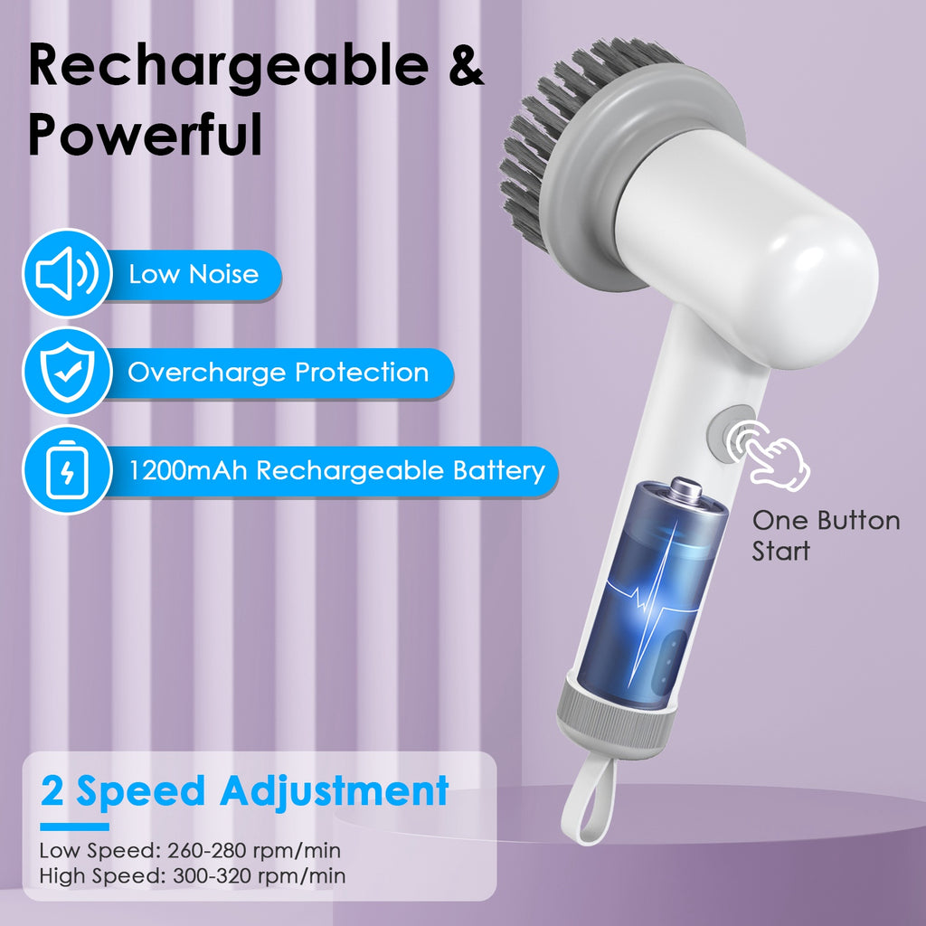 Brosse Nettoyante Portative Sans Fil — Cuisine, Vaisselle & Salle de Bain