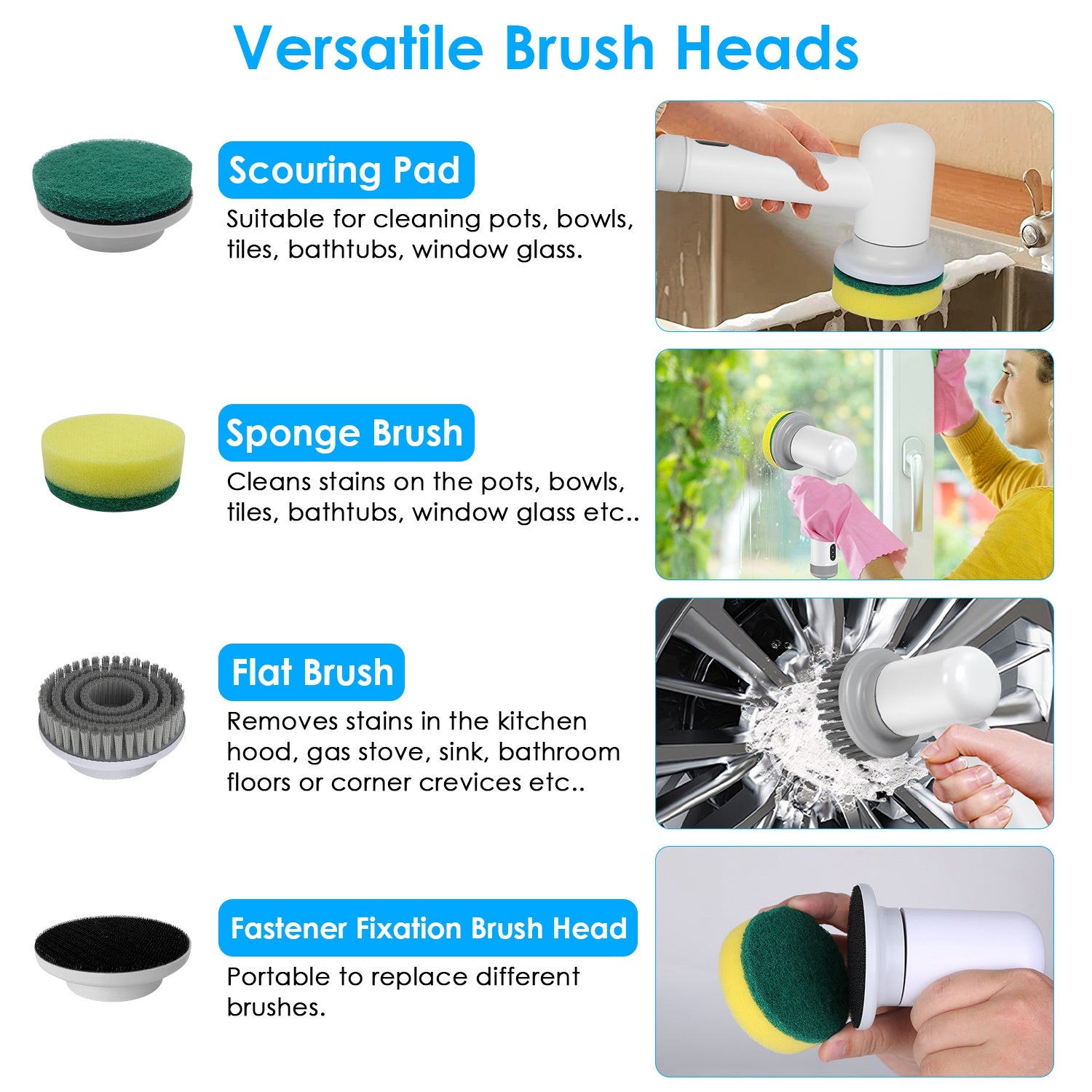 Brosse Nettoyante Portative Sans Fil — Cuisine, Vaisselle & Salle de Bain